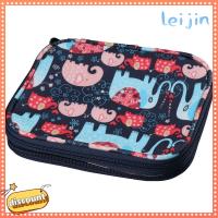 เคสตะขอโครเชต์ LEIJIN สำหรับเดินทางผ้าอ๊อกซ์ฟอร์ดลายนกฮูกกระเป๋าเก็บของกระเป๋าแบบพกพาอุปกรณ์ถักไหมพรมเท่านั้น