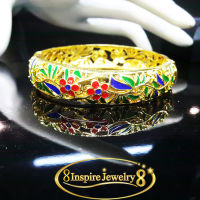 inspire jewelry กำไลทองลงยา เปิดปิดง่าย งานแฟชั่นอินเทรนสุดๆ งานสวย ปราณีต งานจิวเวลลี่ เปิดปิดง่าย