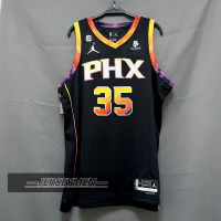 【High Quality】Mens 2022-23 New Original NBA Phoenix Suns #35 Kevin Durant Jersey Statement Edition Black Swingman Heat-pressed