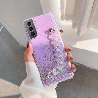 [Hot K] เคสสายโซ่แวววาวสุดหรูสำหรับ Samsung Galaxy S22 Ultra Plus S 22 5G 2022 S22plus สายรัดข้อมือ S21 S22ultra สายรัดข้อมือด้านหลัง