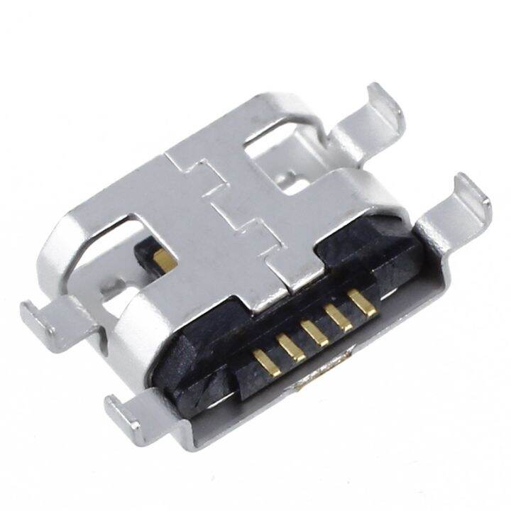 10-x-type-b-female-silver-mini-usb-5-pin-socket-charger-mount-receptacle-connector