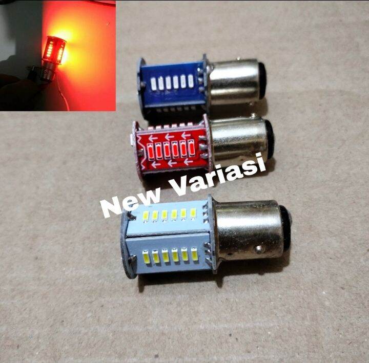 Lampu Led Rem Stop Bayonet Mata Kedip Mobil Motor Kaki Dc V