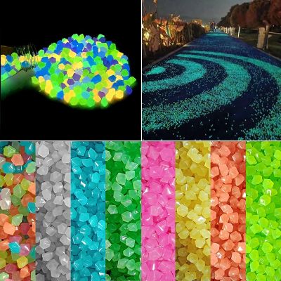 【CC】❡❂  50/100/200Pcs Stones Aquarium Ornament In The Dark Pebbles Outdoor Yard Lawn Path Walkways Decorations