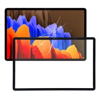 FixGadget For Samsung Galaxy Tab S7+ SM-T970 Front Screen Outer Glass Lens (Black)