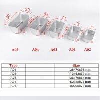5ขนาดอลูมิเนียมก้อนกระทะสี่เหลี่ยมผืนผ้าอบเค้กแม่พิมพ์ขนมปังถาดดีบุกไม่ติดกล่องชีสบราวนี่เครื่องมือตกแต่งเค้ก
