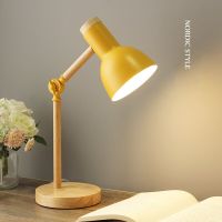 Nordic Wooden Iron LED Desk Lamp for Dorm Eye Protection Reading Table Lamp for Study Home Office Room Decor Bedside Night Light Night Lights