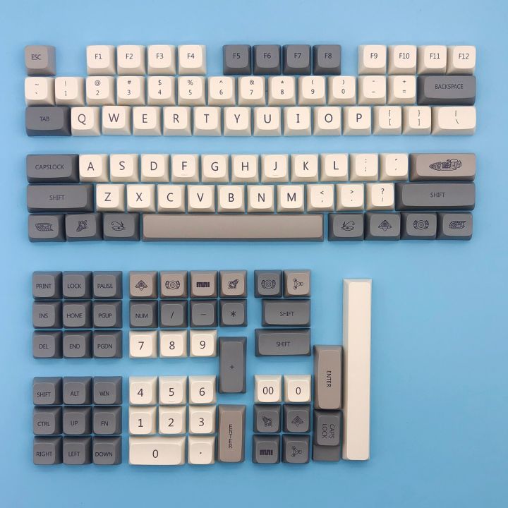 126 Keys XDA โปรไฟล์กุญแจหมวกส่วนบุคคลคีย์บอร์ดแบบกลไกย้อมซับคีย์สำหรับ GK61สวิตช์ MX เชอร์รี่6.25U Spacebar