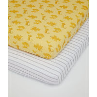 ผ้าปูที่นอนเด็ก Mothercare sleepy safari cot fitted sheets - 2 pack UA707