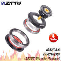 ZTTO 4252ST Bicycle Bearing Headset 42mm 52mm CNC 1 18"-1 12" Tapered Tube fork Straight IS42 IS52 Integrated Angular Contact