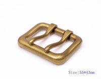 55x43MM Men Retro Brass Double Tongue Pin Prong DIY Metal Belt Buckle Fits 40MM Straps