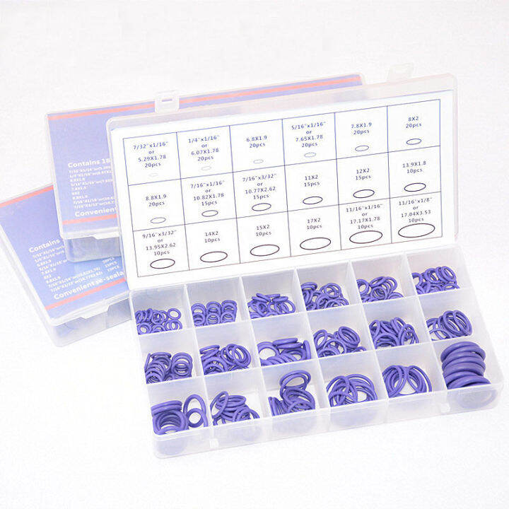 265-225pcs-universal-เครื่องปรับอากาศรถยนต์-hnbr-o-แหวนซ่อมรถยนต์เครื่องมือคอมเพรสเซอร์แหวนยาง-sealant