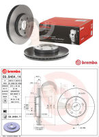 09 9464 11 จานเบรค ล้อ F (ยี่ห้อ BREMBO) รุ่น HC UV VOLVO S40 II V50 C30 C70 ล้อ 15"นิ้ว ปี2004-&amp;gt;