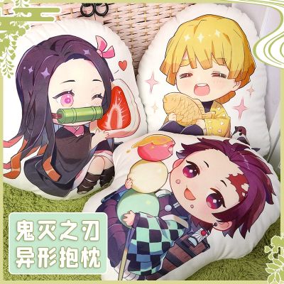 Anime Demon Slayer Cushions Pillow Tanjirou Nezuko Zenitsu Print Dakimakura Anime Accessories Plush Kimetsu No Yaiba Bolster