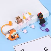 1 PC Creative Silicone Straw Stopper Reusable Dust Cap Glass Cup Accessories Cartoon Stopper Cover Kitchen Cute Drink Cleaner