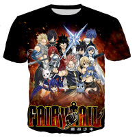 2023ใหม่ Anime Fairy Tail T เสื้อผู้ชายผู้หญิง3D พิมพ์เสื้อยืดแฟชั่น Casual Harajuku สไตล์ Tshirt Streetwear เสื้อขนาดใหญ่