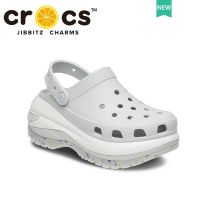 crocs แท้ mega crush clog สีเทา รองเท้าแพลตฟอร์ม เหมาะกับเดินชายหาด สําหรับผู้หญิง 207988