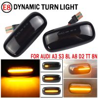 2pcs For Audi A3 S3 8L 2000-2003 A8 D2 1999-2002 TT 8N 2000-2006 LED Dynamic Turn Signal Light Side Fender Marker Lamp