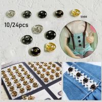 897GONGS 10/24pcs 5mm Snap ที่มองไม่เห็น หัตถกรรม หัวเข็มขัดโลหะ เสื้อผ้าตุ๊กตา DIY หัวเข็มขัดเย็บเสื้อผ้า ปุ่มมินิ