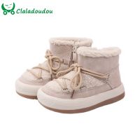 12-18cm Baby Winter First Walkers Warm Ankle Boots For Boys Girls Black Beige Fur Zip Fashion Snow Boots For Toddler Casual Shoe