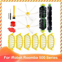 แปรงด้านข้างแปรงกรองแบนแปรงยืดหยุ่นสำหรับ IRobot Roomba 500 Series 510 520 521 530 535 540 550 560 570 580หุ่นยนต์ Hoover