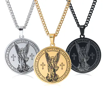 Sterling Silver Rare St Michael Latin Medal Necklace, Antique Replica Saint  Michael the Archangel, St Michel Protection Against the Devil M1 - Etsy
