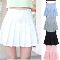 Girls A Lattice Short Dress High Waist Pleated Tennis Skirt Uniform with Inner Shorts Underpants for Badminton Cheerleader