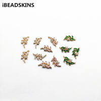 New arrival! 18x9mm 50pcs Zircon Copper Leaves shape Connectors for Earrings Making Earrings parts hand Made Jewelry DIY