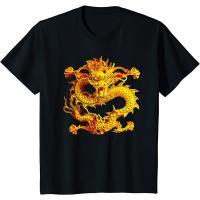 Fearless Golden Chinese Dragon Print Mens Tshirt 2022 Chinese Style Silhouette Xxs6Xl