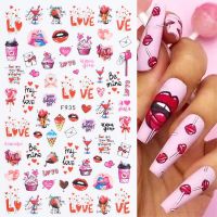 3D Nail Art Sticker Sexy Lips Tongue Makeup Girls Sliders Slider Self-adhesive Decoration Accessories Manicure Wraps Tattoo