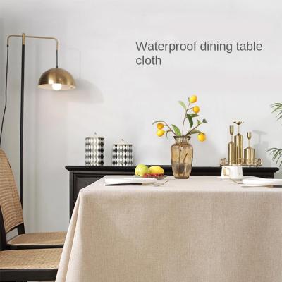 BEREAVE 51x71นิ้ว ผ้าปูโต๊ะตกแต่งบ้าน 100% กันน้ำ เช็ดทำความสะอาดได้ ที่คลุมโต๊ะ ใช้งานได้จริง สีเบจ ผ้าปูโต๊ะบ้านไร่ อุปกรณ์สำหรับห้องครัว