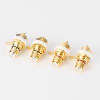 HiFi Plug Connector RCA Audio Connector Female Socket Chassis For CMC Connectors Plated Copper Jack Copper Plug