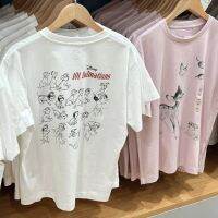 Uniqlo original womens print cartoon Bambi deer short-sleeved T-shirt 458277/456402/458276