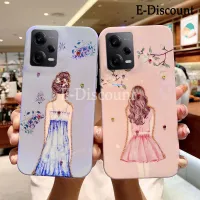 เคส Nillkin สำหรับ Redmi Note 12 Pro+ ฝาครอบโทรศัพท์ศิลปะที่สง่างามผู้หญิงเคสสำหรับโทรศัพท์แสงสีฟ้าหมายเหตุ Redmi Note 12 Pro Plus บวกฝาหลังเด็กหญิงดอกไม้ปลอกซิลิโคน