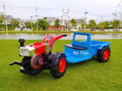 Toykidsshop รถแบตเตอรี่เด็ก รถแทรคเตอร์ รถไถนา รถอิแต๊ก รุ่นใหม่ขนาด2มอเตอร์ Tractor No.2080