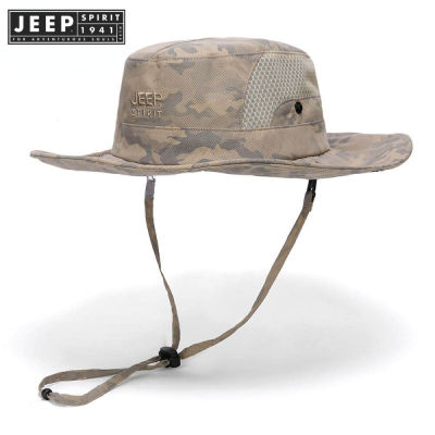 TOP☆top●JEEP SPIRIT 1941 ESTD Unisex Hat New Fisherman Camouflage Hat Outdoor Fishing Hat Sports Sun Protection Adjustable Black Hat