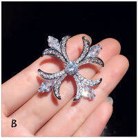 Brooches For Women 925 Snowflake Cubic Zirconia Fine Jewelry Trendy Accessories Pin High Quality Bijoux Femme