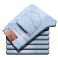 กางเกงขาสั้นสำหรับผู้ชายกางเกงห้าส่วน Celana Pendek Denim ทรงเข้ารูปสำหรับฤดูร้อน2023ผู้ชายแฟชั่นลำลองแบบธรรมดากางเกงยีนส์จับคู่ได้ทุกชุดยืดได้แบรนด์ไฮเอนด์สำหรับผู้ชาย