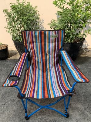 ของใหม่เก่าเก็บ สินค้าพร้อมส่ง เก้าอี้แคมป์ปิ้ง เก้าอี้สนาม เก้าอี้โคลแมน Logos Healing Chair Plus Orange Stripe 73173014