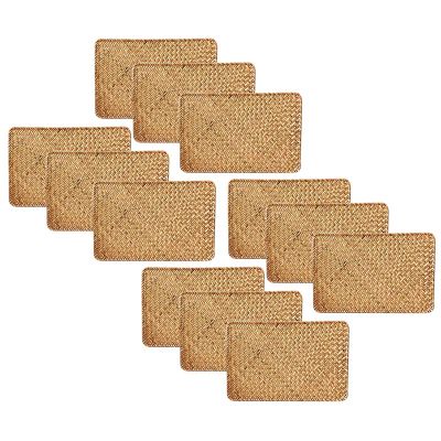 Pack of 12, Natural Seagrass Place Mat, 17.7Inch x 12Inch, Hand-Woven Rectangular Rattan Placemats