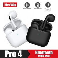 Pro 4 TWS Mini Pods หูฟังบลูทูธหูฟังไร้สายสเตอริโอกีฬาหูฟังชุดหูฟังพร้อมไมโครโฟนสำหรับสมาร์ทโฟนทุกรุ่น