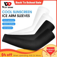 WEST BIKING Cycling Arm Sleeves Sun UV Protection Outdoor Sports Compression Arm Cover Ice Silk Running Fishing Golft Sleeve