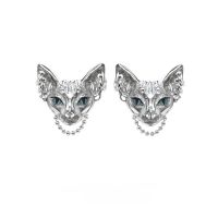 【lz】ↂ❏☃  Brincos Gothic Sphinx Cat para homens e mulheres colar Punk pulseira anel personalidade criativo Hip Hop Party Jewelry