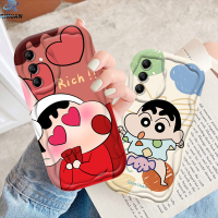 Rixuan เคส Samsung A24 A04e A14 A13 A04 A10S M23 A30s A21s A12 A32 A02s ขอบคลื่น A04s A23 A22 A03s A11การ์ตูนน่ารักดินสอสีชินจัง3D นุ่มเคสครอบโทรศัพท์ TPU