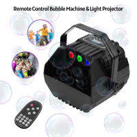 LED Bubble Machine Projector Sound Activated with U-shape Handle Remote Control for Stage Wedding Decoration