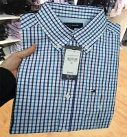 Original Tommy Hilfiger Tommy Summer New Mens Fit Plaid Versatile Oxford Shirt Short Sleeve Shirt