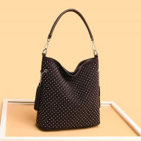 2020 New Rhinestone Women Bucket Bag Large Scrub Leather Handbag for Ladies Big Size Tote Shoulder Bags Tassels Crossbody Bags