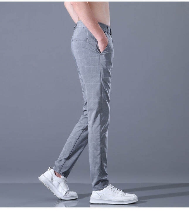 nghg-mall-cool-mens-checkered-new-casual-thin-korean-version-of-the-trend-of-casual-trousers-loose-straight-ice-silk-sweatpants