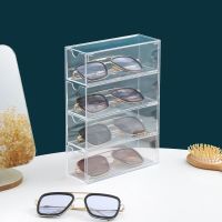 4 Layers Of White Acrylic Transparent Drawer Glasses Box Used To Store Cosmetics Glasses Stationery Toys Jewelry Pens Etc