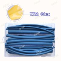 30Pcs 18cm Heat Shrink Tubing 3/1 3:1 With Glue 6 Size Insulation Wrap Sleeving Blue Dual Wall Tube Car Cable Electrical Circuitry Parts