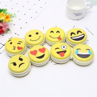 Cartoon Smiley Tinplate Coin Purse Keychain Small Women Man Boy Girl Coin Key Wallet Mini Data Cable Headset Bag Purses Kid Gift